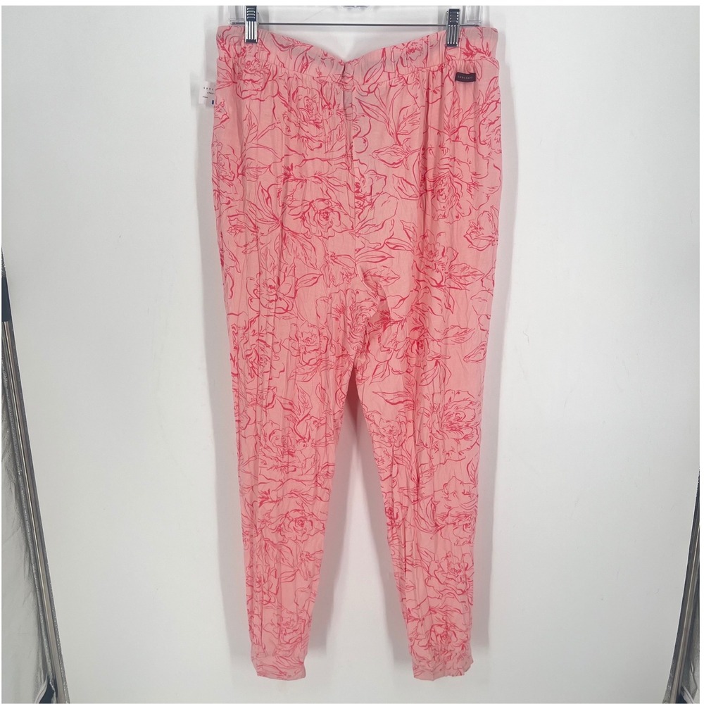 Sanctuary Womens Pink Floral Pajama Set Short Sleeve Top Long Pants NWT XL - Picture 8 of 15